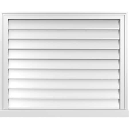 Ekena Millwork Vertical Surface Mount PVC Gable Vent w/ 2"W x 2"H , Brickmould Sill Frame, 34"W x 28"H GVPVE34X2803SN